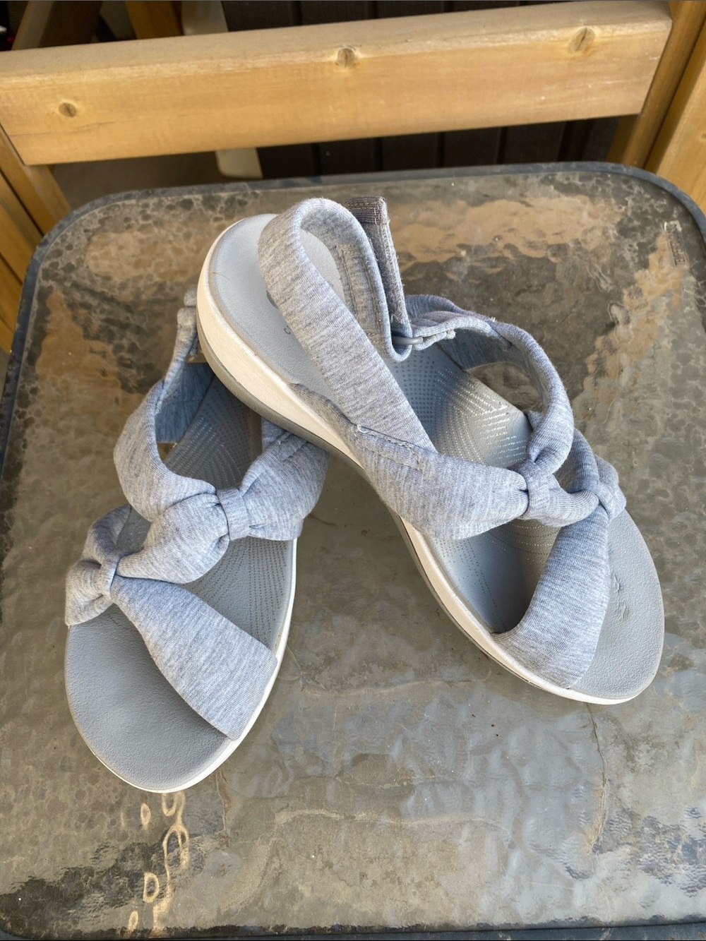 Cloudsteppers by Clarks Heather Gray Knotted Slingback Sandals